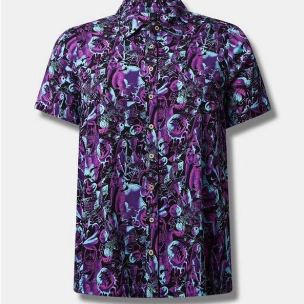 Torrid Disney Nightmare Before Christmas Lenny Button Down Blouse 1X (14-16)